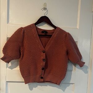 Ann Taylor Brick Textured Cardigan